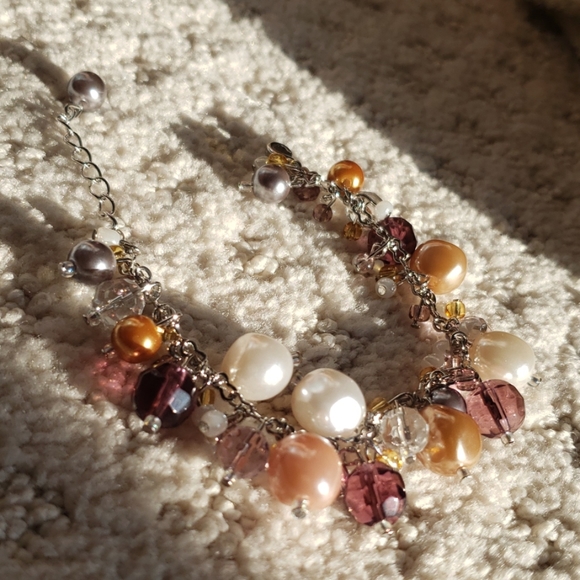 Crystal and Pearl beans Bracelet - Picture 1 of 3